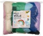 folia Bastelfilz-Set 12 Farben sortiert mehrfarbig mehrfarbig