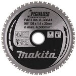 makita Kreiss&auml;geblatt &raquo;B-33641 SPECIALIZED&laquo; 136,0 mm 50 Z&auml;hne silber