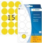 Herma Vielzwecketiketten permanent farbig &Oslash; 32 mm 480 St&uuml;ck gelb