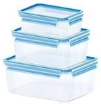 emsa Frischhaltedosen 3er-Set &raquo;CLIP & CLOSE&laquo; transparent / blau transparent