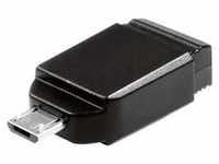 Nano USB-Stick mit Micro USB-Adapter »16 GB« schwarz, Verbatim,...