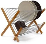 relaxdays Abtropfgestell &raquo;CROSS&laquo; braun