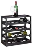 relaxdays Weinregal 20 Flaschen Holz braun, 52x52x25 cm