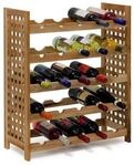relaxdays Weinregal 25 Flaschen Walnuss braun, 63x73x25 cm