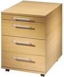 HAMMERBACHER Rollcontainer &raquo;Leasureline&laquo; mit klassischen Schubladen braun,