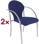 Nowy Styl 2er-Set Stapelst&uuml;hle &raquo;Visa alu&laquo; blau, 45x47 cm