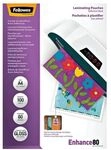 Fellowes Laminierfolien mit selbstklebender R&uuml;ckseite A4 transparent, 21.6x30.3 cm