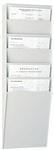 Paperflow Wand–Prospekthalter 6 F&auml;cher &raquo;A4 hoch&laquo; grau, 23.6x71.2x1.5 cm