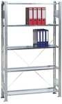 SCHULTE Lagertechnik Grundelement &raquo;Steckregal Multiplus 5 OH&laquo; einfache Tiefe grau,