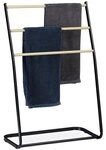 relaxdays Handtuchhalter stehend aus Metall 86 x 58 x 30 cm silber