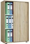 VCM Schiebet&uuml;renschrank &raquo;Lona&laquo; 3 OH breit braun, 70x111x37 cm