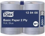 Tork Industrie-Wischt&uuml;cher blau 2-lagig 37x34 cm (2x1000 Blatt) blau, 37 cm