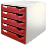 Leitz Schubladenbox 5280 &raquo;Post-Set&laquo; rot, 28.5x29x35.5 cm