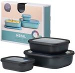 MEPAL Frischhaltedosen-Set &raquo;Cirqula rechteckig flach&laquo; 3 St&uuml;ck schwarz, 20x7x25 cm