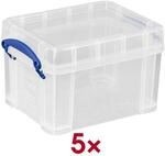 Really Useful Box Aufbewahrungsbox 5 St&uuml;ck 32.3 L transparent, 39x20x48 cm