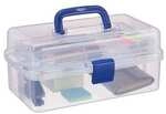 relaxdays Transparente Plastikbox blau