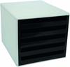 Schubladenbox mit lichtgrauer Hülle schwarz, M und M, 28.4x26x35.9 cm