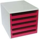M und M Schubladenbox mit lichtgrauer H&uuml;lle pink, 28.4x26x35.9 cm