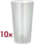 Papstar 10er-Pack Mehrweg-Trinkbecher 0,3 l unzerbrechlich transparent