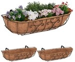 relaxdays 3er-Set Blumenkasten Balkon braun