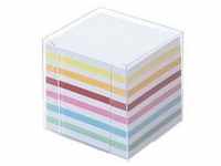 Zettelbox mehrfarbig, folia, 9.5x9.5x9.5 cm