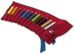 Lamy 12er-Pack Buntstifte &raquo;3plus&laquo; in Stoffetui mit Anspitzer braun