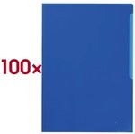 Durable 100er-Pack Sichth&uuml;llen A4 farbig genarbt &raquo;2337&laquo; blau