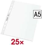Leitz Prospekth&uuml;llen &raquo;Recycle&laquo; A5 genarbt - 25 St&uuml;ck transparent, 17.1x21.6 cm