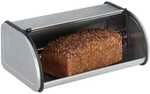 relaxdays Brotkasten aus Edelstahl silber