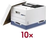 Bankers Box System 10er-Pack Archivboxen 33,5 x 40,4 x 29,2 cm wei&szlig;, 33.5x29.2x29.2