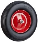 relaxdays Schubkarrenrad aus Vollgummi mit Achse schwarz-rot rot