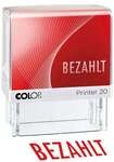 Colop Stempel BEZAHLT rot Printer 20/L selbstf&auml;rbend rot, 5.8x7x3 cm