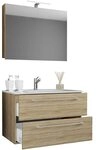 VCM Morgenthaler Waschtisch &raquo;Badinos&laquo; mit 2 Sch&uuml;ben 80 cm inkl. Spiegelschrank und