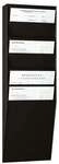 Paperflow Wand–Prospekthalter 6 F&auml;cher &raquo;A4 hoch&laquo; schwarz, 23.6x71.2x1.5 cm