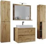 VCM Morgenthaler 5-tlg. Badm&ouml;bel-Set &raquo;Lendas XL&laquo; 80 cm braun