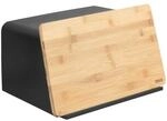 Wenko Brotkasten mit Bambusbrett &raquo;Kubo&laquo; schwarz, 35x20.5x26 cm