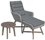 Garden Pleasure 3-tlg. Gartensessel-Set mit Beistelltisch &raquo;Calvia&laquo; grau, 65x96 cm