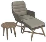Garden Pleasure 3-tlg. Gartensessel-Set mit Beistelltisch &raquo;Calvia&laquo; braun, 65x96 cm