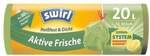 Swirl 12 M&uuml;llbeutel &raquo;Aktive Frische&laquo; mit Zugband 20 l gr&uuml;n