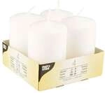 Papstar 4er-Pack Stumpenkerzen &Oslash; 50 mm wei&szlig;