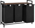 VASAGLE W&auml;schesortierer 92,5/33/72 cm schwarz, 92.5x72x33 cm