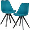 2er-Set Esszimmerstühle Kunststoff blau, Wohnling, 52 cm
