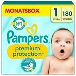 Pampers Windeln &raquo;Monatsbox premium protection&trade;&laquo; Gr.1 (2-5 kg) 180 St&uuml;ck