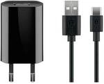 goobay Ladekabel mit Adapter USB A 1.0 m schwarz