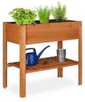 relaxdays Hochbeet Holz 80 x 88 x 43,5 cm braun