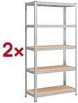Songmics Schwerlastregal 5 Fachb&ouml;den je 120 kg 2 St&uuml;ck 90 x 40 x 180 cm silber,