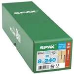 SPAX Universalschrauben T40 Senkkopf Edelstahl A2 8 x 240 mm 50 St&uuml;ck silber
