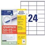 Avery Zweckform Universaletiketten permanent wei&szlig; 70x36 mm 1560 St&uuml;ck 6602 mit