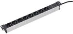 as-Schwabe 8-fach Steckdosenleiste &raquo;19 Zoll RACK&laquo; schwarz/silber schwarz,