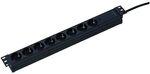 as-Schwabe 8-fach Steckdosenleiste &raquo;19 Zoll RACK&laquo; schwarz schwarz, 48.3x4.7x4.5 cm